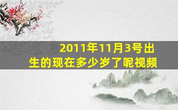 2011年11月3号出生的现在多少岁了呢视频