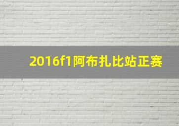 2016f1阿布扎比站正赛