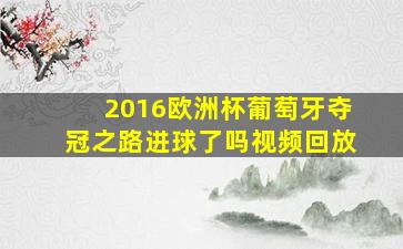 2016欧洲杯葡萄牙夺冠之路进球了吗视频回放