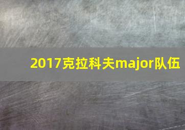 2017克拉科夫major队伍