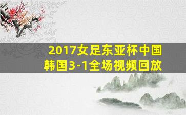 2017女足东亚杯中国韩国3-1全场视频回放