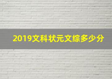 2019文科状元文综多少分