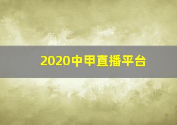 2020中甲直播平台