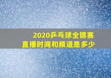 2020乒乓球全锦赛直播时间和频道是多少