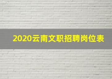 2020云南文职招聘岗位表