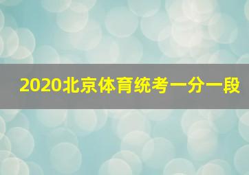 2020北京体育统考一分一段