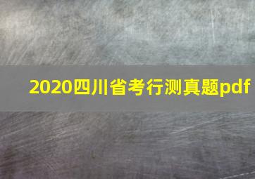 2020四川省考行测真题pdf