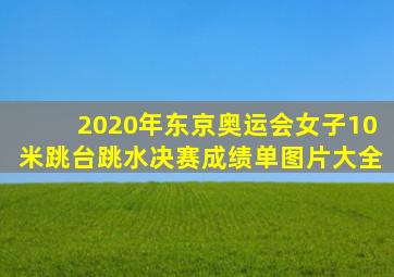 2020年东京奥运会女子10米跳台跳水决赛成绩单图片大全