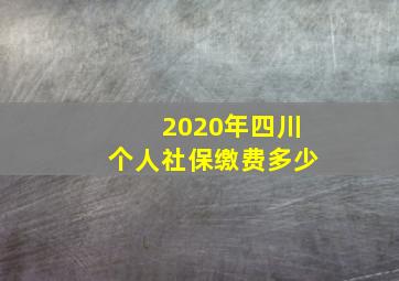 2020年四川个人社保缴费多少