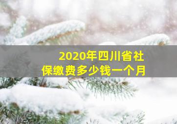 2020年四川省社保缴费多少钱一个月