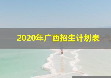 2020年广西招生计划表