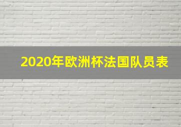 2020年欧洲杯法国队员表