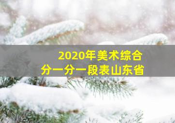 2020年美术综合分一分一段表山东省