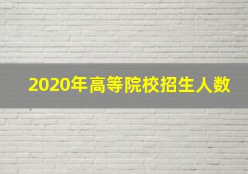 2020年高等院校招生人数