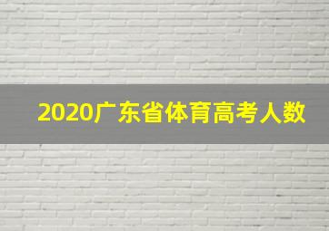 2020广东省体育高考人数