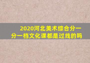 2020河北美术综合分一分一档文化课都是过线的吗