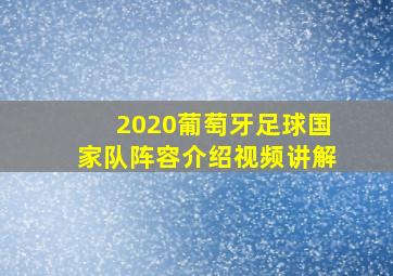 2020葡萄牙足球国家队阵容介绍视频讲解