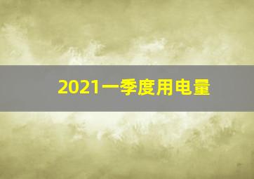 2021一季度用电量