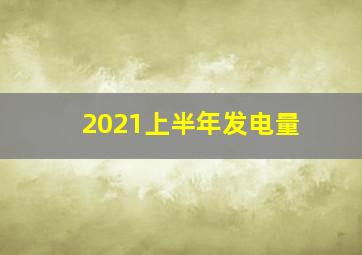 2021上半年发电量