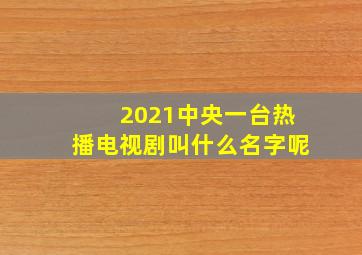 2021中央一台热播电视剧叫什么名字呢