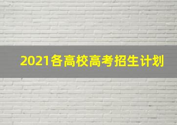 2021各高校高考招生计划