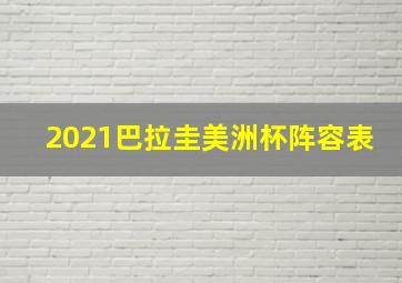 2021巴拉圭美洲杯阵容表