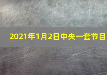 2021年1月2日中央一套节目