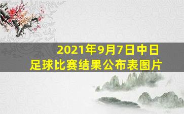 2021年9月7日中日足球比赛结果公布表图片