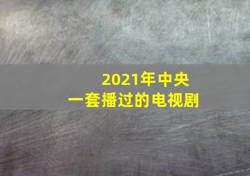 2021年中央一套播过的电视剧