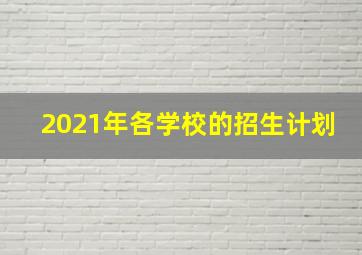 2021年各学校的招生计划