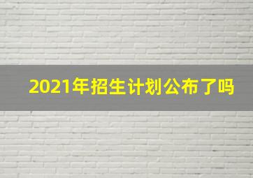 2021年招生计划公布了吗