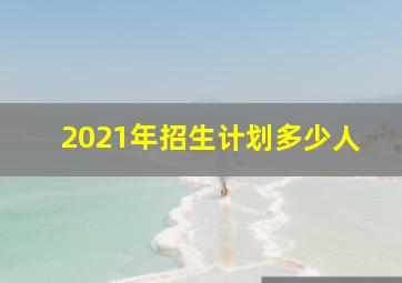 2021年招生计划多少人