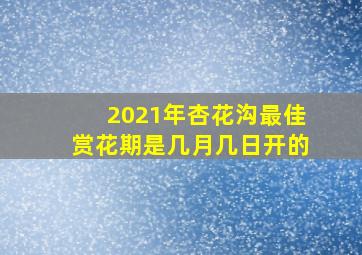 2021年杏花沟最佳赏花期是几月几日开的