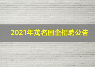 2021年茂名国企招聘公告