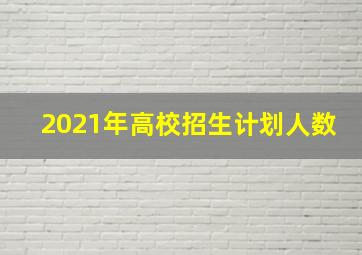 2021年高校招生计划人数