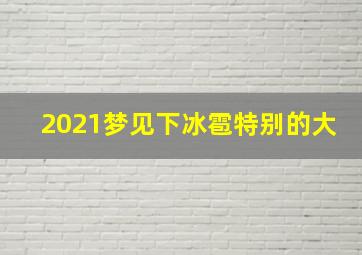 2021梦见下冰雹特别的大