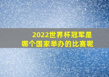 2022世界杯冠军是哪个国家举办的比赛呢