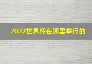 2022世界杯在哪里举行的