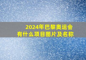 2024年巴黎奥运会有什么项目图片及名称