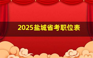 2025盐城省考职位表