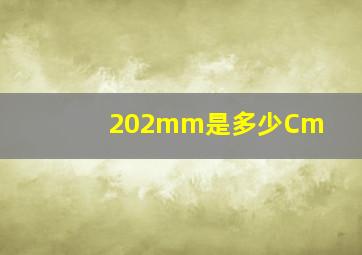 202mm是多少Cm