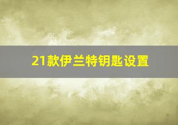 21款伊兰特钥匙设置