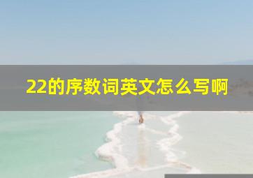 22的序数词英文怎么写啊