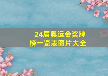 24届奥运会奖牌榜一览表图片大全