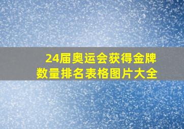 24届奥运会获得金牌数量排名表格图片大全