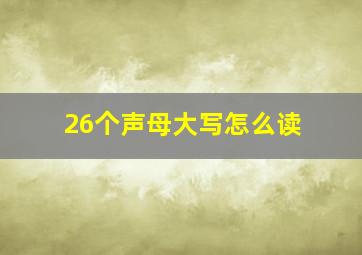 26个声母大写怎么读