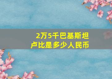 2万5千巴基斯坦卢比是多少人民币