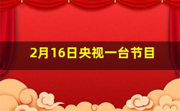 2月16日央视一台节目