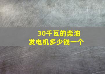 30千瓦的柴油发电机多少钱一个