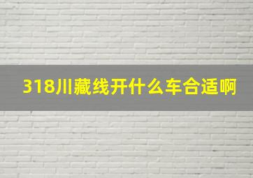 318川藏线开什么车合适啊